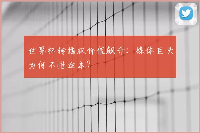 世界杯转播权价值飙升：媒体巨头为何不惜血本？